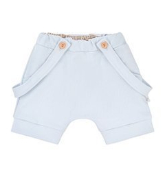 Krótkie spodenki z szelkami, błękitne