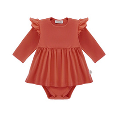 Body bawełniane z sukienką ceglane
