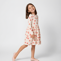 Sukienka dziewczęca bawełniana z zakładką, w serduszka