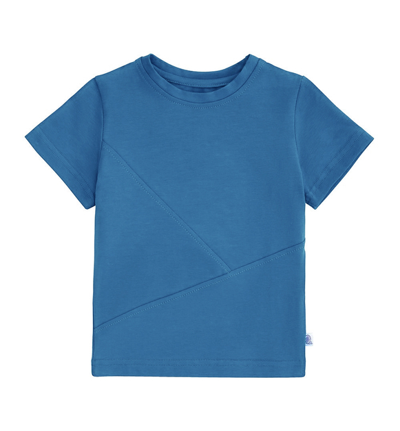 T-shirt z przeszyciami ciemny niebieski 