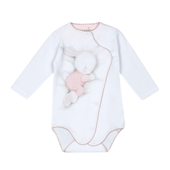 BSL-52892P  Body niemowlęce Pupilek biały z różowym