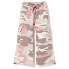 Spodnie bojówki dziewczęce Pastelowe moro