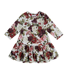 Sukienka niemowlęca z przeszyciami Czerwone Kwiaty