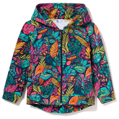 Bluza dresowa z kapturem zapinana na suwak Tropikalne liście