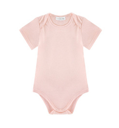 Body z krótkim rękawem bambus, różowe