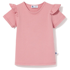 Bluzka bawełniana z krótkim rękawem Wings, brudny róż