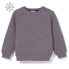 Bluza dresowa ocieplana Basic z przeszyciami fioletowa