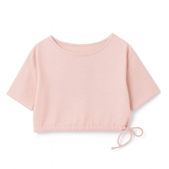 Bluzka z krótkim rękawem oversize różowa