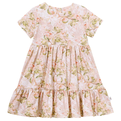 Sukienka Magnolia z falbanką, krótki rękaw