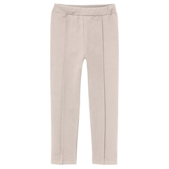 Spodnie bawełniane ze szczypankami, beżowe