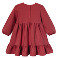 Sukienka z falbanką, bordowa