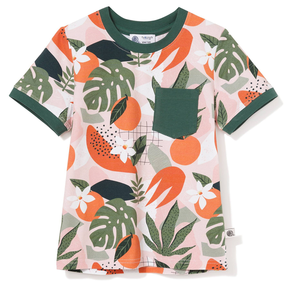 T-shirt z kieszonką Liście pomarańczy