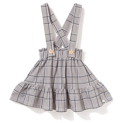 Spódnica bawełniana z szelkami w szarą pepitkę