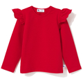 Bluzka bawełniana z falbanką, czerwona