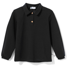 Koszulka polo czarna z długim rękawem