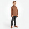 Koszula chłopięca bawełniana brązowa