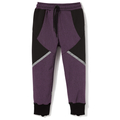 Spodnie softshell fioletowo-czarne z odblaskami
