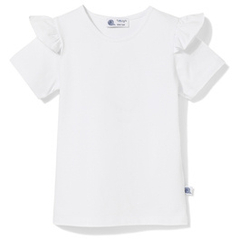 Bluzka bawełniana z krótkim rękawem Wings, biała