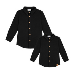 Zestaw koszul bawełnianych dla taty i syna, czarne