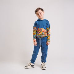 Bluza Blaze z kapturem Vintage Sport niebieska