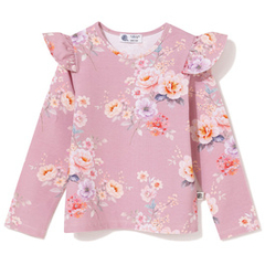 Bluzka bawełniana z falbanką Pink roses