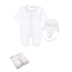 Komplet niemowlęcy Nikodem 3-częściowy z bawełny Supima, biały