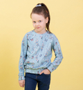 Bluza dziewczęca niebieska Polne kwiaty