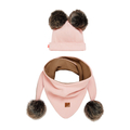 Zestaw czapka i chusta Mija, jasnoróżowy