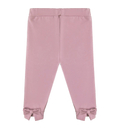 Legginsy niemowlęce brudny róż z kokardkami