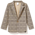 Marynarka bawełniana chłopięca, krata beżowa