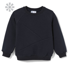 Bluza dresowa ocieplana Basic z przeszyciami granatowa