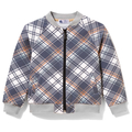 Bluza chłopięca bomberka w kratę, niebiesko-beżowa