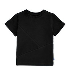 T-shirt czarny z przeszyciami