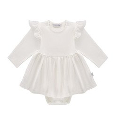 Body z sukienką ecru falbanka