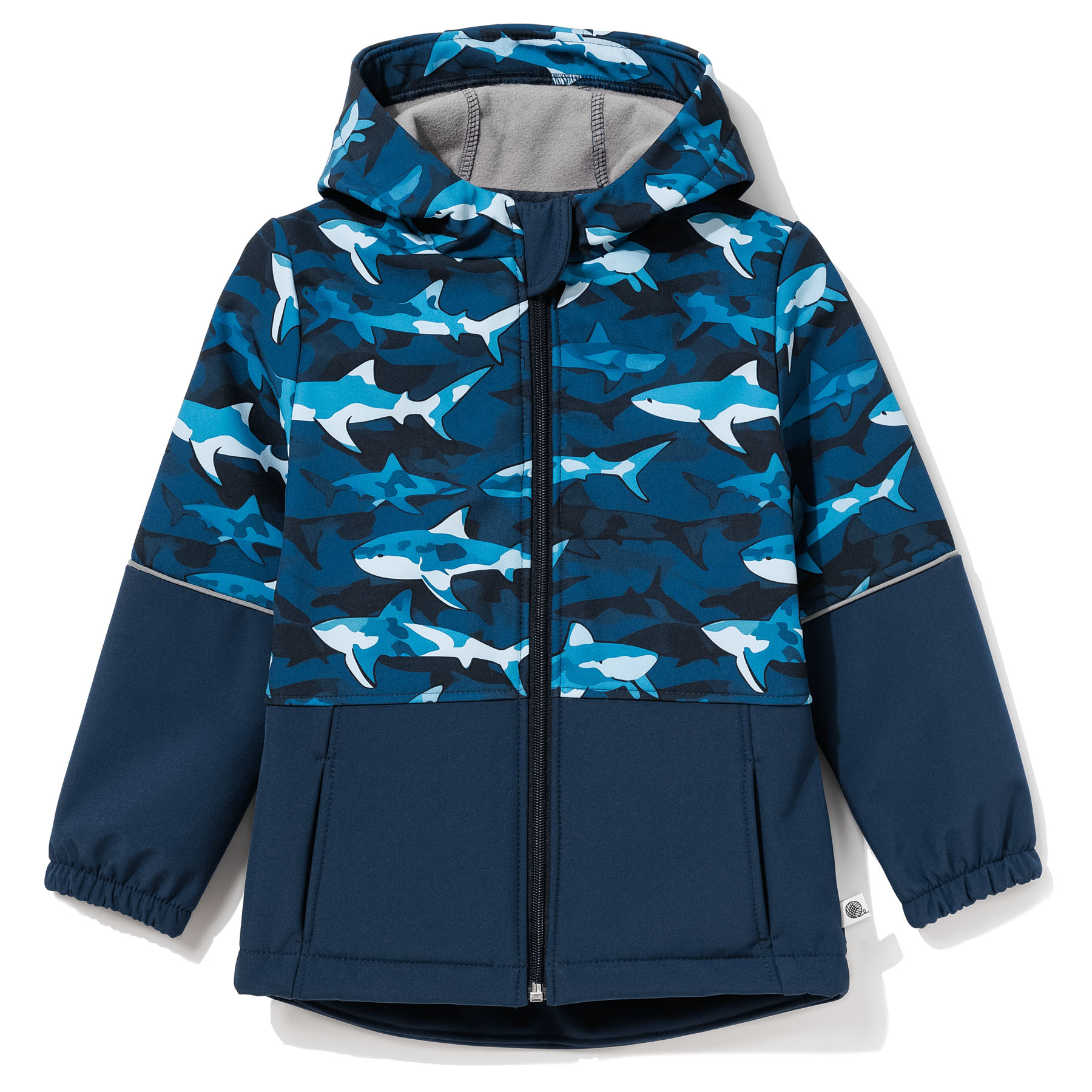 Detale kurtki softshell Rekiny – kaptur, rękawy i zamek