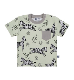 T-shirt niemowlęcy zielony Zebry