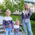 Zestaw bluz Fioletowe kwiaty dla mamy i córki