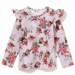 Bluzka bawełniana z falbanką Delicate Flowers