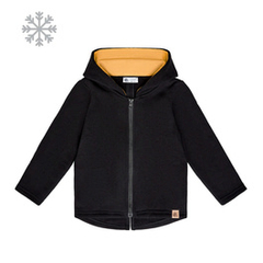 Bawełniana, ocieplana bluza z kapturem, czarna