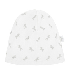 Czapka biała w koniki