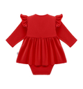 Body z sukienką czerwone falbanka