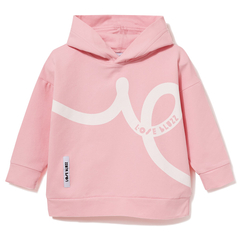 Bawełniana bluza z kapturem, jasny róż