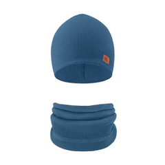 Zestaw czapka i komin Alan, jeans