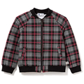 Bluza chłopięca bomberka w kratę, szaro-czerwona