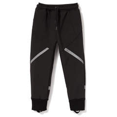 Spodnie softshell czarne z odblaskami