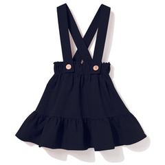 Spódnica bawełniana, granatowa z szelkami