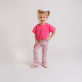 Krótki t-shirt dziewczęcy koralowy