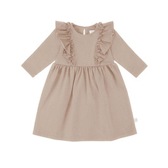 Sukienka ze skrzydełkami beżowa, długi rękaw