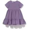 Sukienka z falbanką krótki rękaw, fioletowa  