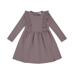 Sukienka z falbanką brudny fiolet